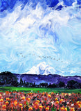 Mt Hood Over Tulip Fields Original Painting Laura Milnor Iverson Wooden Shoe Tulip Farm Oregon