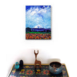 Mt Hood Over Tulip Fields Original Painting Laura Milnor Iverson