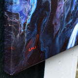 Red Torii by a Waterfall Original Painting Laura Milnor Iverson