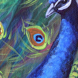 Peacock Original Painting 10x10 Square Laura Milnor Iverson Official Site