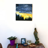 Pacific Northwest Golden Winter Sunset Original Painting Laura Milnor Iverson