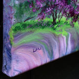 Redbud Tree Over a Twilight Vista Original Painting Laura Milnor Iverson Official Site
