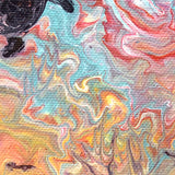 Teal Ripples and Red Coral Original Painting - Laura Milnor Iverson Official Site