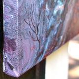 Teal Ripples and Red Coral Original Painting - Laura Milnor Iverson Official Site