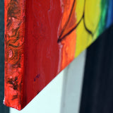 Green Buddha in Rainbow Lotus Pond Original Painting Laura Milnor Iverson Official Site