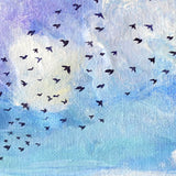 Murmuration over a Field of Sunflowers Original Painting Laura Milnor Iverson Official Site