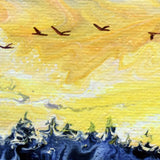 Geese Over a Wetlands Pond at Sunset Original Painting Laura Milnor Iverson Official Site