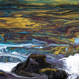 Golden Twilight over the Stormy Sea Original Painting - Laura Milnor Iverson Official Site
