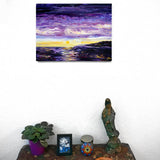 Purple Sunset Over the Sea Original Painting Laura Milnor Iverson Official Site