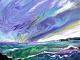 Sailing into the Amethyst Sea Sailboat Pacific Northwest Seascape Original Painting