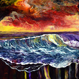 Sunset Seashore Reflections Original Painting - Laura Milnor Iverson Official Site