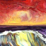 Sunset Seashore Reflections Original Painting - Laura Milnor Iverson Official Site