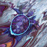 Swimming in Caverns Deep Original Painting Sea Turtle