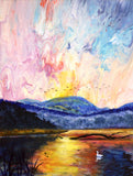 Wetlands Under Mary's Peak Original Painting Laura Milnor Iverson William Finley National Refuge Landscape