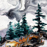 Mountaintop Temple and Red Trees Original Painting Laura Milnor Iverson Official Site