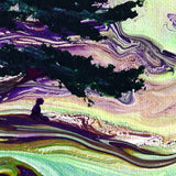 Meditating Beneath a Mountaintop Temple Original Painting Laura Milnor Iverson
