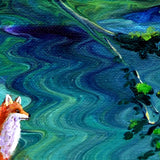 Fox by a River Original Painting - SOLD - Prints Available