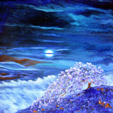 Fox in Purple Sakura Original Painting - Laura Milnor Iverson
