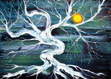 Ravens in a White Tree Original Painting Laura Milnor Iverson
