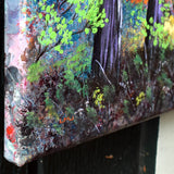 White Oak and Three Pine Trees Original Painting Laura Milnor Iverson