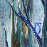 Owl in Misty Woodland Original Painting  - Prints Available