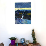 Early Morning Waterfall Original Painting Laura Milnor Iverson