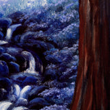Blue Misty Morning in the Redwoods Original Painting - Laura Milnor Iverson Official Site