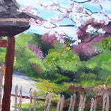 Siamese Cat At Hakone Side Gate Original Painting Laura Milnor Iverson - SOLD - Prints Available