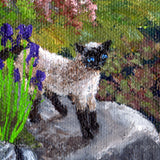 Cat, Turtle And Water Lilies Original Painting