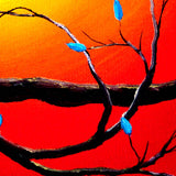 Entwining Branches of Turquoise Leaves Original Painting - SOLD - Prints Available