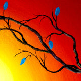Entwining Branches of Turquoise Leaves Original Painting - SOLD - Prints Available