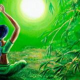 Green Tara in the Hall of Bamboo Original Painting Laura Milnor Iverson Official Site