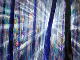 Blue Butterflies Dancing in Light Rays Original Painting Laura Milnor Iverson Official Site