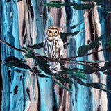 Barred Owl in White Pines Original Painting Laura Milnor Iverson Official Site