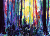 Mushrooms in a Colorful Autumn Forest Original Painting Laura Milnor Iverson Official Site
