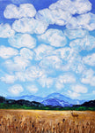 Deer Under White Fluffy Clouds Original Painting Laura Milnor Iverson Official Site