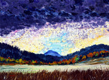 Autumn Afternoon Clouds Over Mary's Peak Original Painting Laura Milnor Iverson Official Site