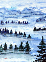 Flying Above the Mist Original Painting Laura Milnor Iverson Zen Landscape