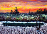 Green Vernal Pool in Frost Original Painting Laura Milnor Iverson Official Site