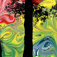 Woodland in Rainbow Swirls Original Painting Laura Milnor Iverson Official Site