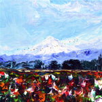 I Dream of Tulip Fields Original Painting Laura Milnor Iverson Mt Hood Wooden Shoe Tulip Farm Oregon Landscape
