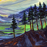 Cormorant and Ponderosa Pines Original Painting Laura Milnor Iverson Official Site