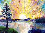 Pacific Northwest Sunrise Original Painting Laura Milnor Iverson Contemporary Landscape