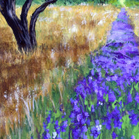 Murmuration Over the Purple Road Original Painting Laura Milnor Iverson Official Site