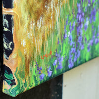 Murmuration Over the Purple Road Original Painting Laura Milnor Iverson Official Site