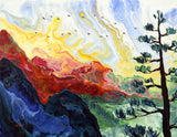 Red Mountains at Sunrise Original Painting Laura Milnor Iverson Official Site