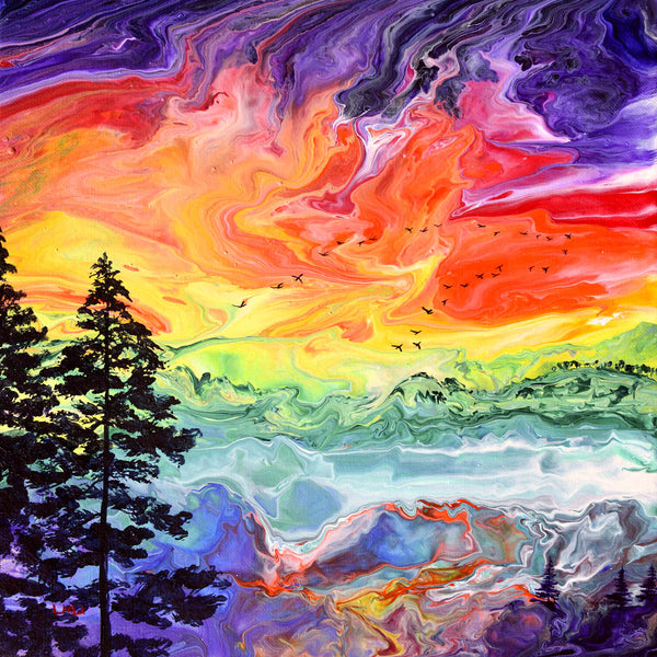 Rainbow Mountains Vista Original Painting Laura Milnor Iverson