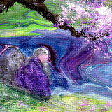 Sage and Sakura Original Painting Laura Milnor Iverson Official Site