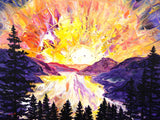 The Hush of Sunset at the Columbia River Original Painting Laura Milnor Iverson  Oregon Landscape PNW