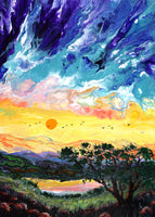 Tarn at Sunset Original Painting Laura Milnor Iverson Official Site
